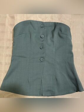 Classic Dark Green Button-Front Women's Skirt